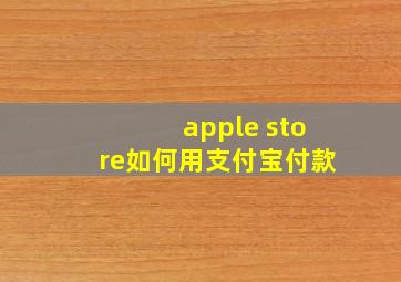 apple store如何用支付宝付款